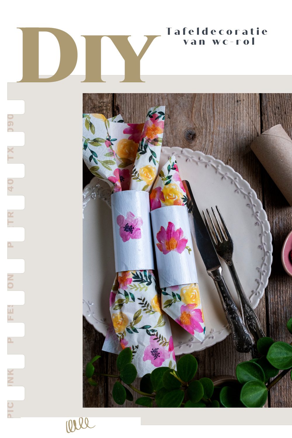 Tafeldecoratie van wc-rol