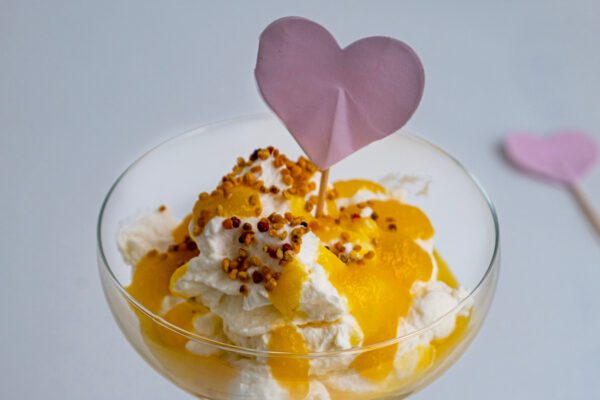 Heerlijk mascarpone dessert met perzik