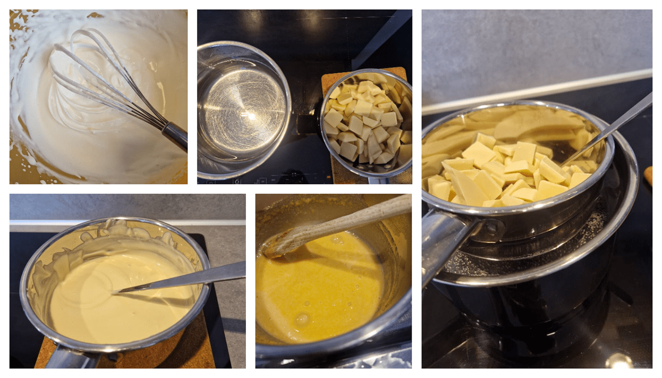 Ingrediënten voor 6 tot 8 personen: Witte chocolademousse